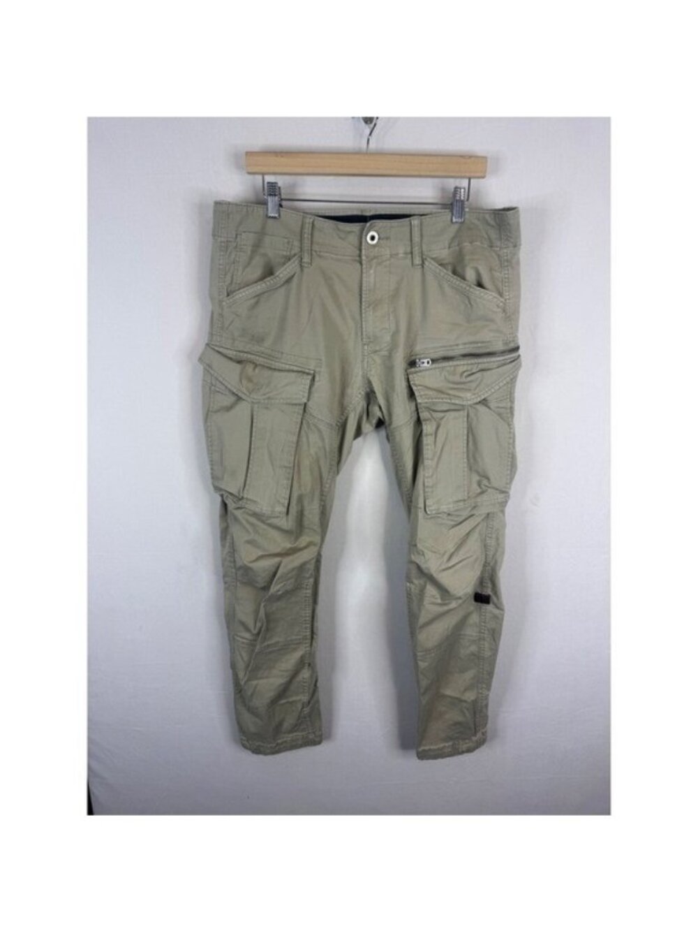 G-Star Raw Rovic Zip 3D Tapered Cargo Pants Tan Khaki Mens 34x32